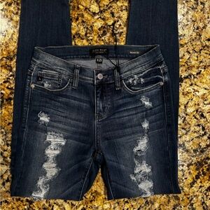 Judy Blue Women's Distressed Dark Denim Skinny Jeans 9/29